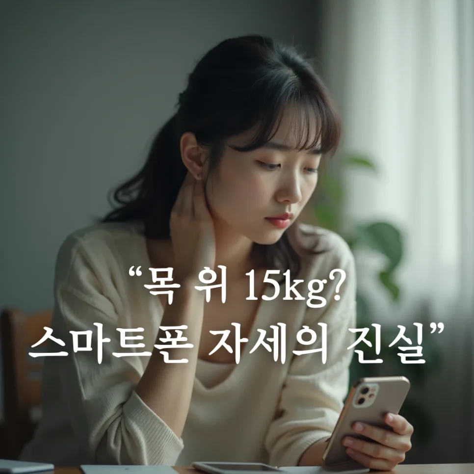 스마트폰 고개 숙임, 목에 15kg 부담? 올바른 자세 2026년 총정리 — 건강·의학 — honeyissue