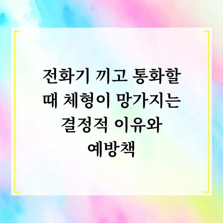 전화기 끼고 통화하면 체형 망가지는 이유 3가지와 예방법 2026 — 건강·의학 — offer1545