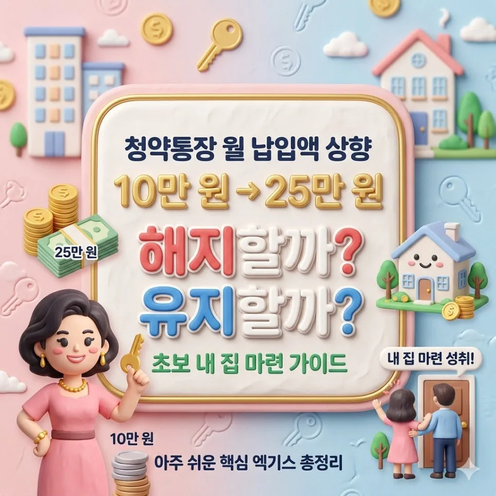 청약통장 해지 말아야 하는 이유 2026: 월 25만원 시대 핵심 전략 2