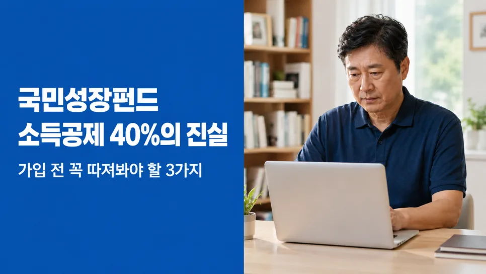 국민성장펀드 2026: 40% 소득공제, 5년 묶이는 돈? 직접 비교 분석