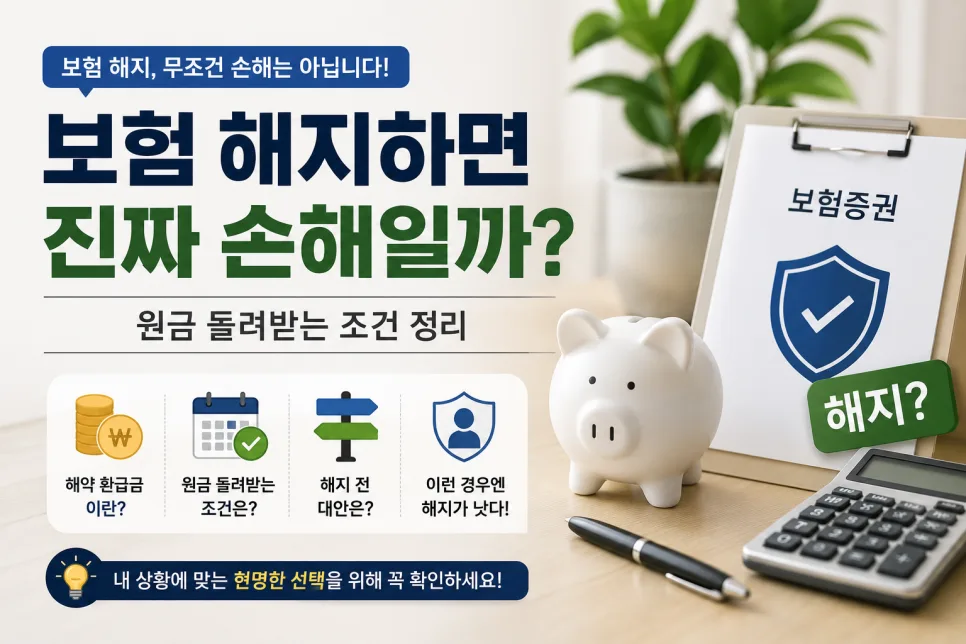 보험 해지 시 원금 손실 없을까? 2026년 환급 조건 총정리