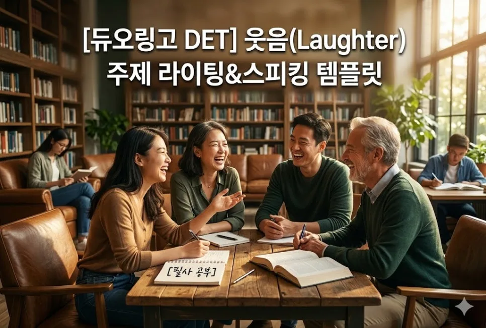 웃음의 치유력, 얼마나 동의하시나요? 2026년 DET 시험 완벽 대비 — 건강·의학 — sam_in_cananda