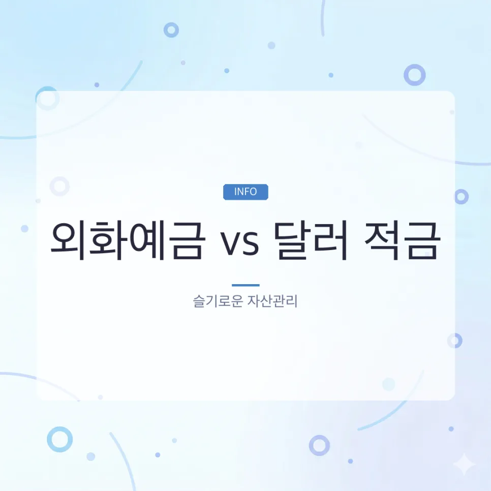 2026년 외화예금 vs 달러 적금, 환차익 비과세 활용법 비교