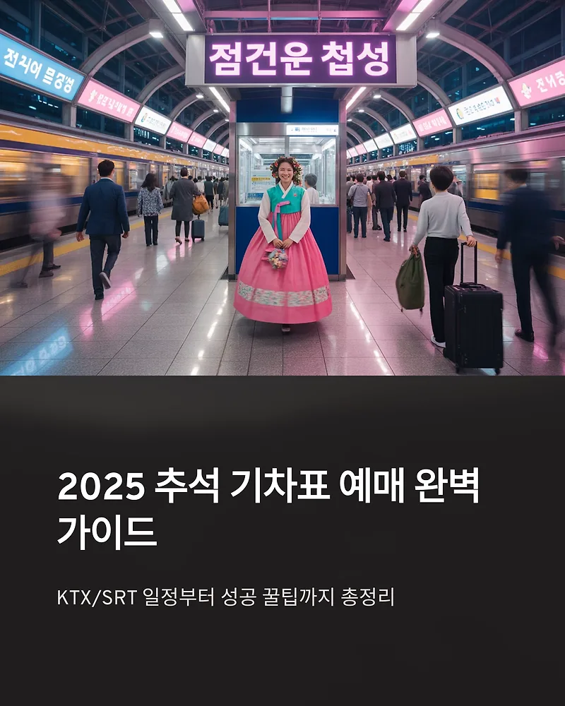 2025 추석 기차표 예매, 언제부터? KTX/SRT 일정 총정리