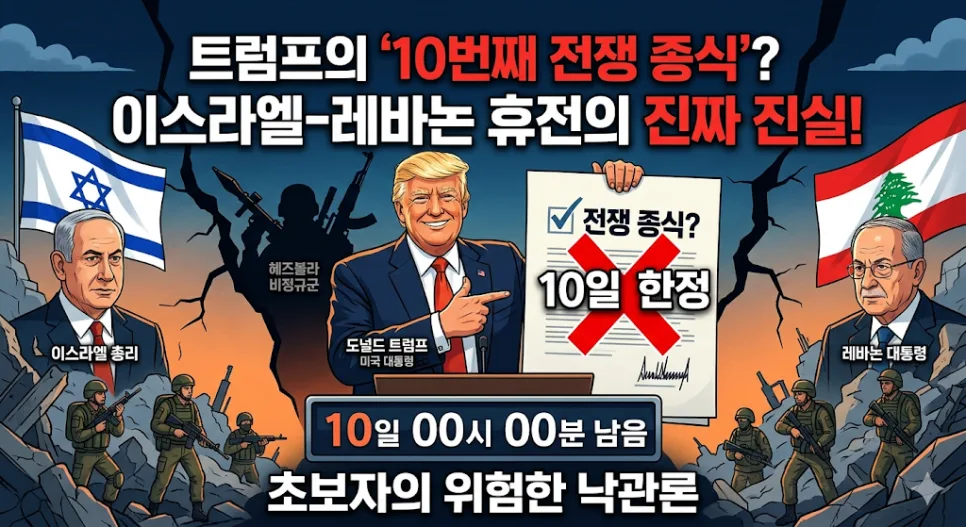 이스라엘-레바논 10일 휴전, 트럼프 중재는 진정한 평화인가? 2026 전망 — 사회·시사 — 931231y
