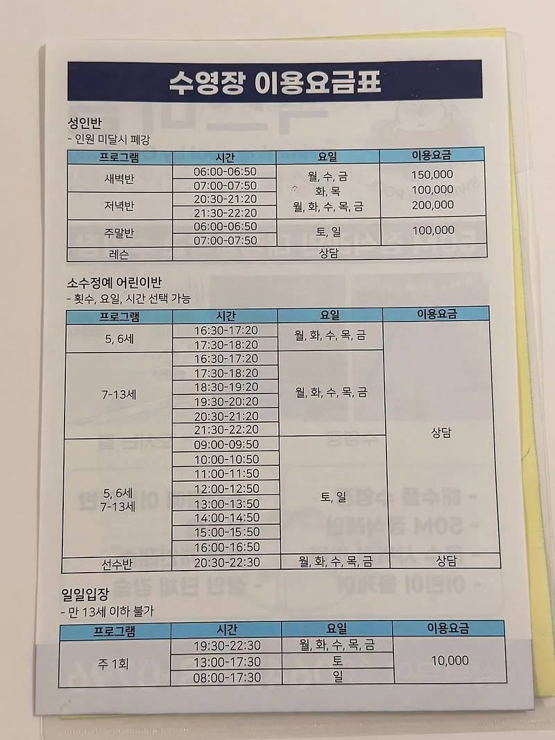 제주 서귀포 수영 강습 2026: 빅스마일 수영장 비용 및 후기 — 스포츠 — 1dingding