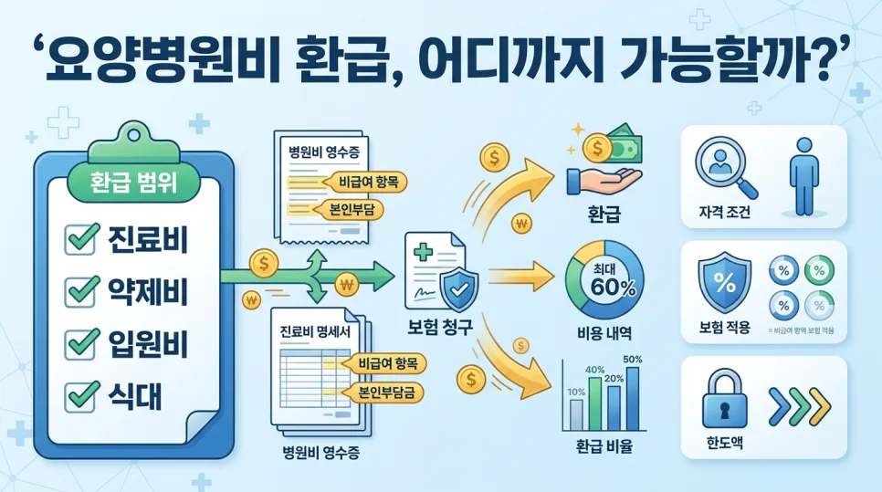 요양병원비 환급 조건 2026: 최대 40% 본인부담금 및 상한제 총정리