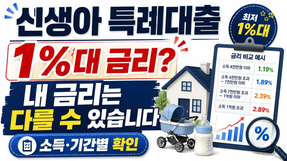 신생아 특례대출 금리 2026: 실제 적용 조건과 숨겨진 함정