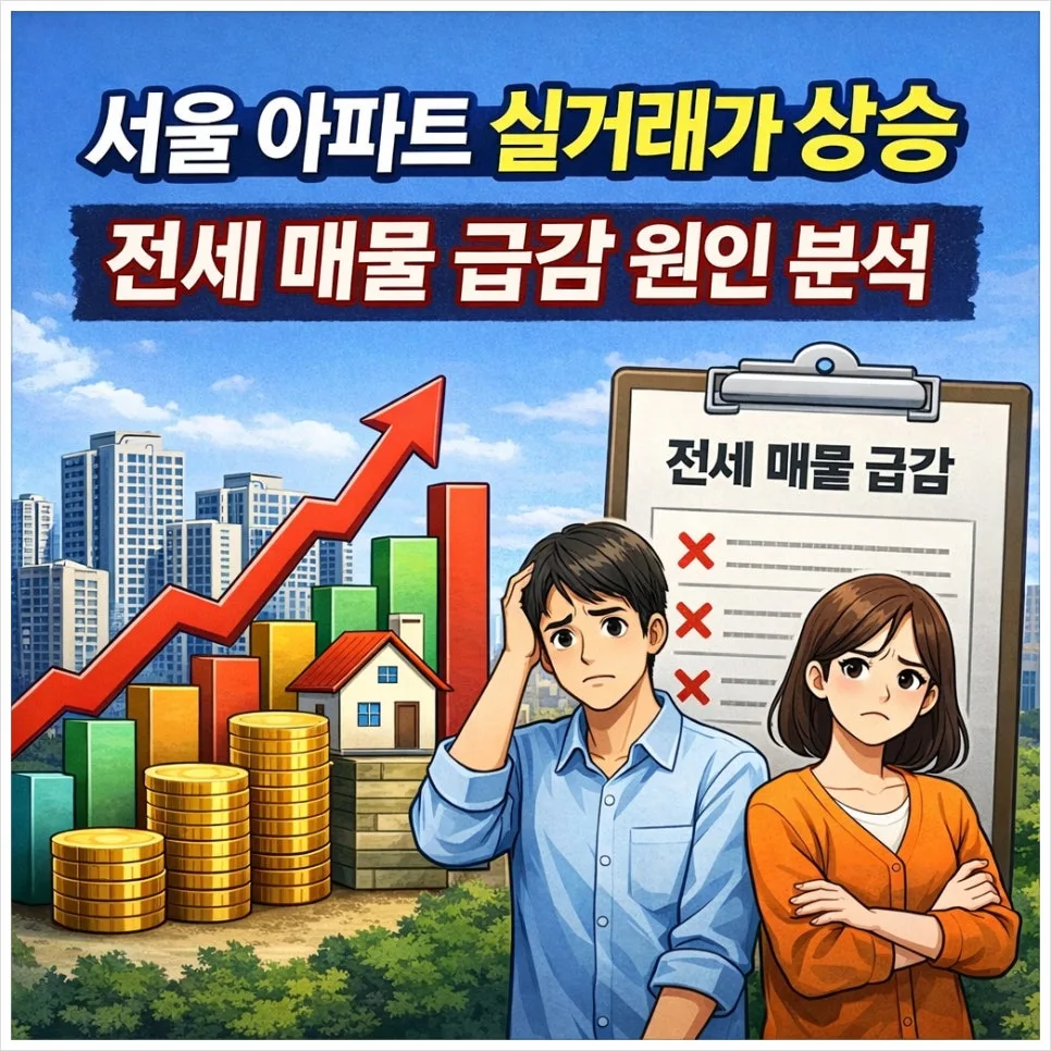서울 아파트 실거래가 상승, 전세 매물 급감 원인 2026년 전망