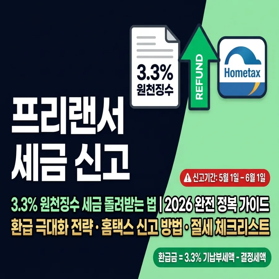 프리랜서 종합소득세 신고 완벽 가이드 2026: 환급금 극대화 전략