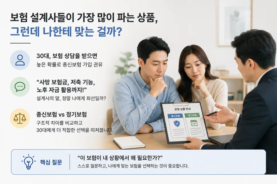 종신보험 vs 정기보험 2026: 30대에게 더 유리한 선택은? 2