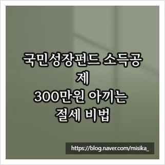 국민성장펀드 소득공제 2026: 300만원 절세 비법 총정리