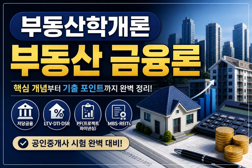2026년 부동산 금융론 핵심 정리: LTV, DSR, PF, REITs 완벽 분석