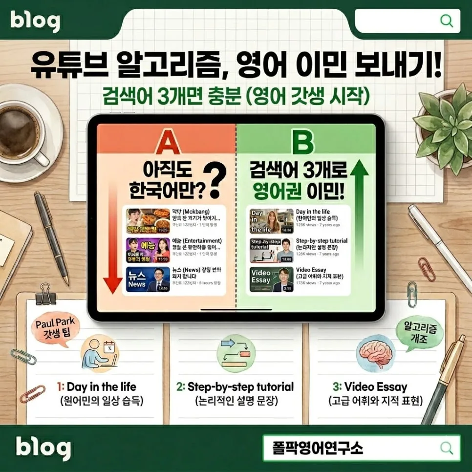 유튜브 알고리즘 영어로 바꾸는 검색어 3가지 (2026년 최신)