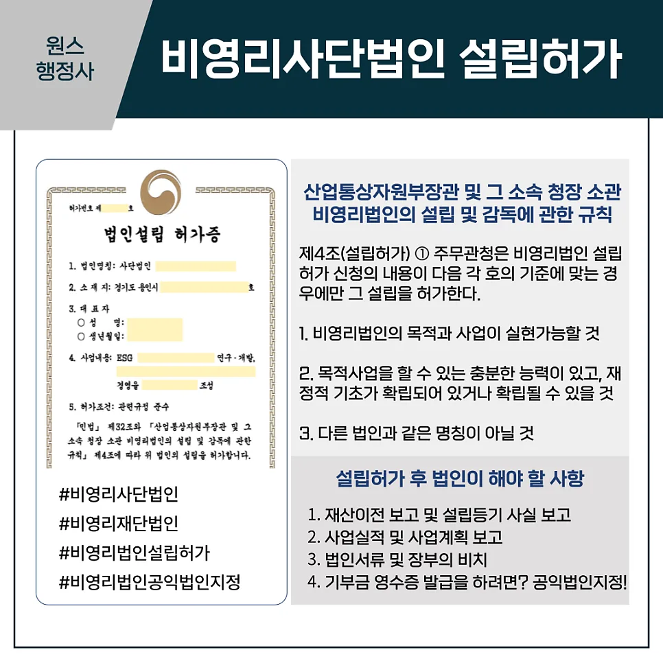 비영리법인 설립허가 2026: 용인 ESG 법인 설립 절차 완벽 분석 — 비즈니스·경제 — onceej