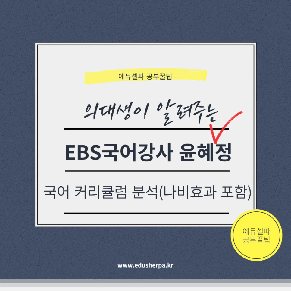 EBS 윤혜정 나비효과 강의 2026년 수능 국어 완전 정복 가이드