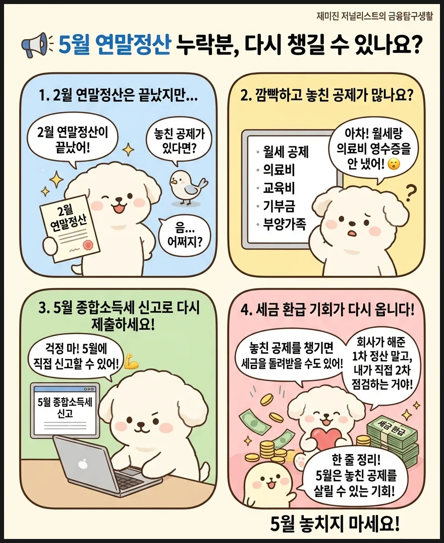 5월 종합소득세 신고로 연말정산 누락분 환급받는 법 2026 2