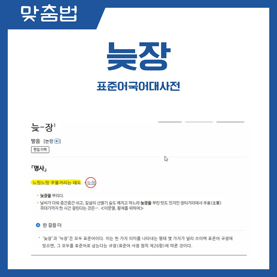 늦장 늑장 복수 표준어 2026: 뜻, 차이, 올바른 사용법 총정리 2