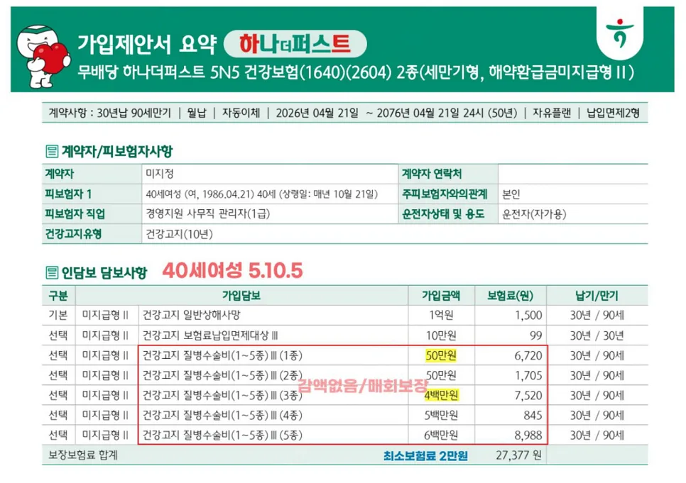 수술비보험 2026년 대장용종 보장 조건 및 1~5종 수술비 비교 2