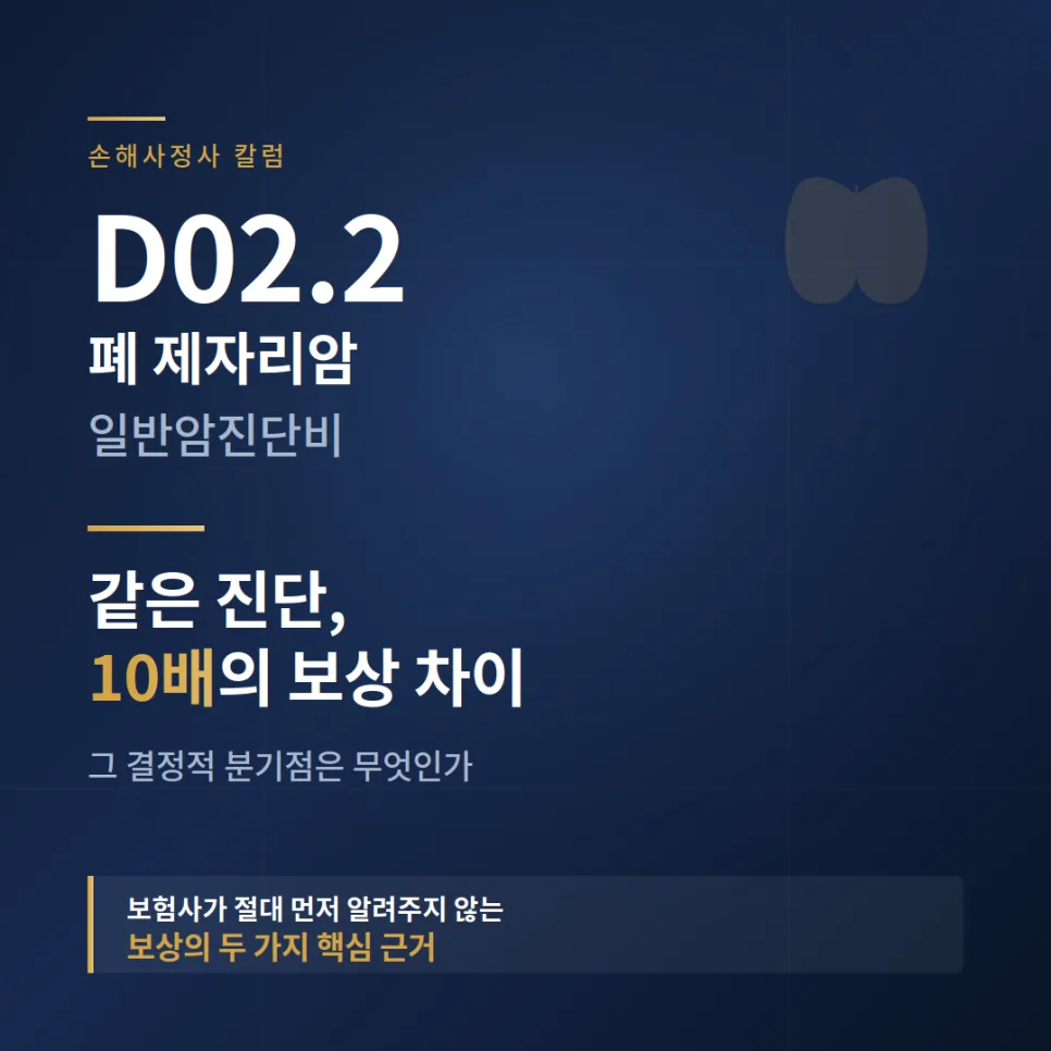 폐 제자리암 D02.2, 일반암 10배 보상 받는 법 2026 — 건강·의학 — kari2003
