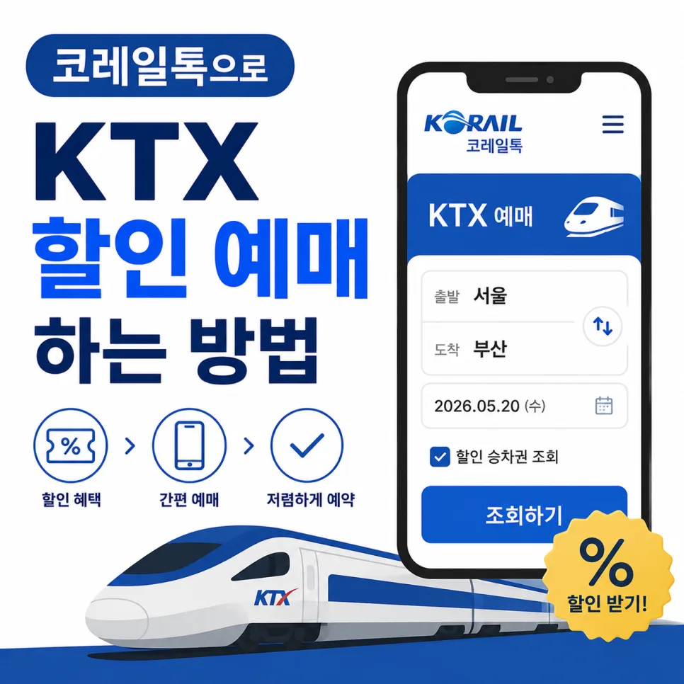 KTX 할인 예매 2026: 코레일톡 앱으로 최대 30% 절약하는 법 — 한국여행 — singsongsung703