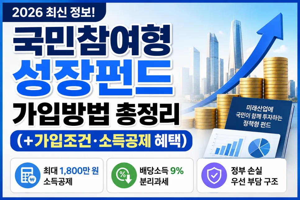 국민참여형 성장펀드 2026: 가입조건·소득공제 혜택 총정리 — 비즈니스·경제 — smartgiver7 1