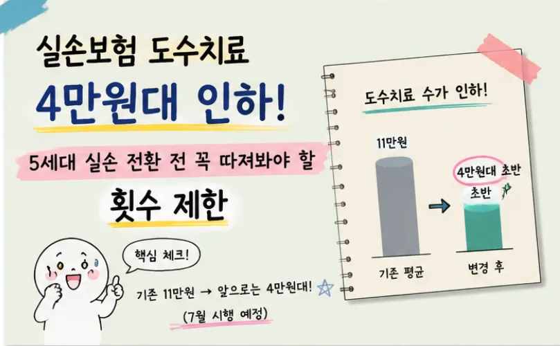 실손보험 도수치료 4만원대 전환, 5세대 실손 이점 분석 2026