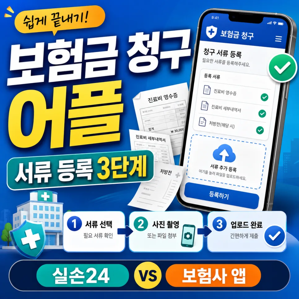 보험금 청구 앱 2026: 서류 등록 3단계, 실손24 활용법 총정리