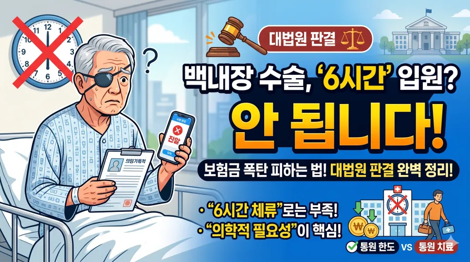 백내장 수술 입원 인정 기준 2026: 6시간 룰 폐지 후 핵심 총정리 2