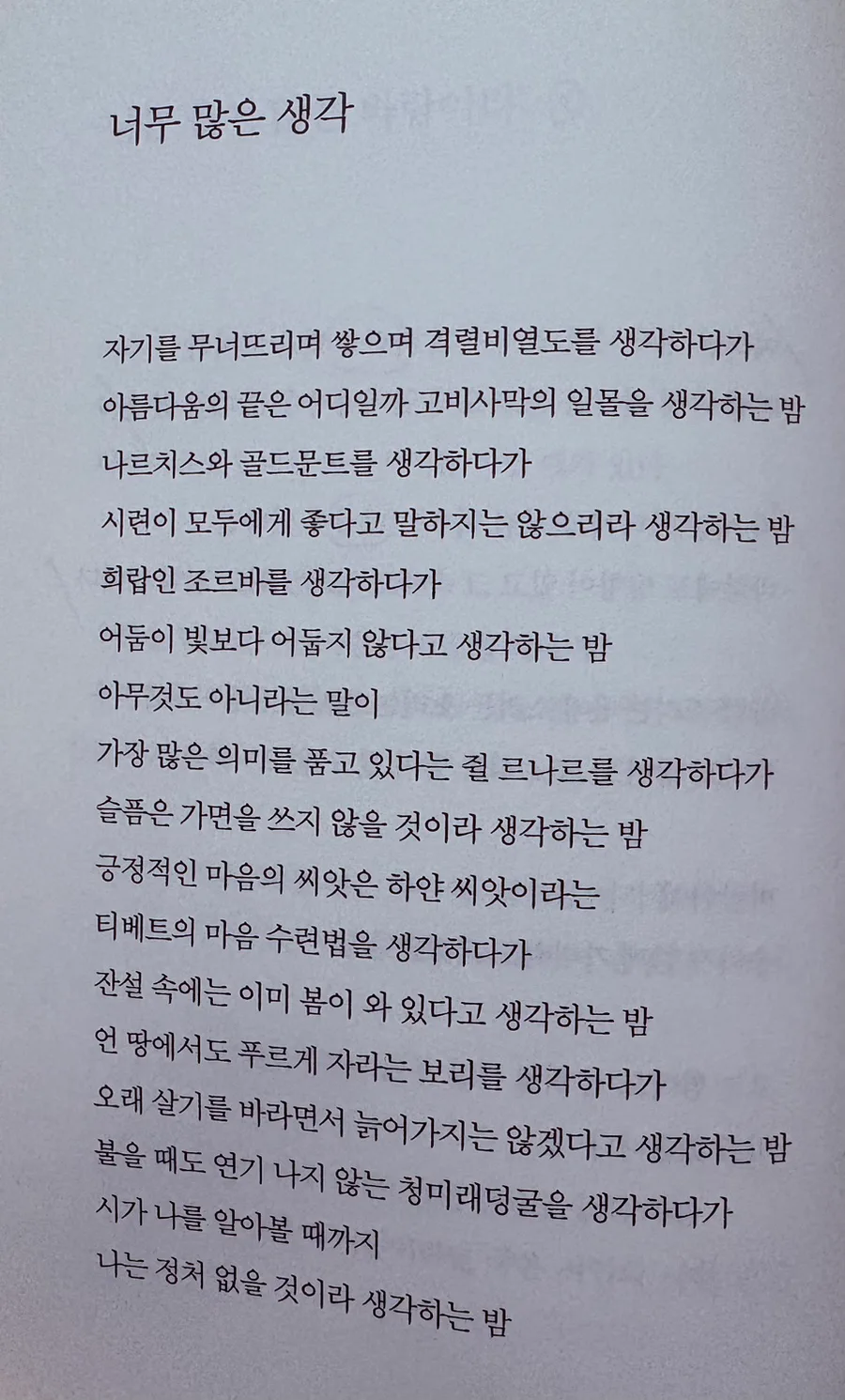천양희 시 '너무 많은 생각' 분석: 밤의 사유와 희망 2026 2