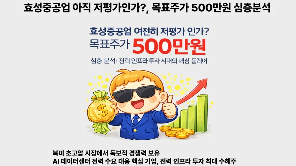 효성중공업 목표주가 500만원, 전력 인프라 투자 수혜 2026년 전망 2
