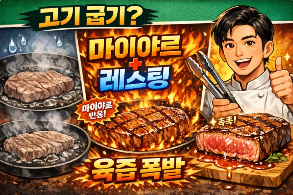 인생 고기 굽기 비법 2026: 마이야르 & 레스팅 완벽 가이드 — 한식 레시피 — i0865