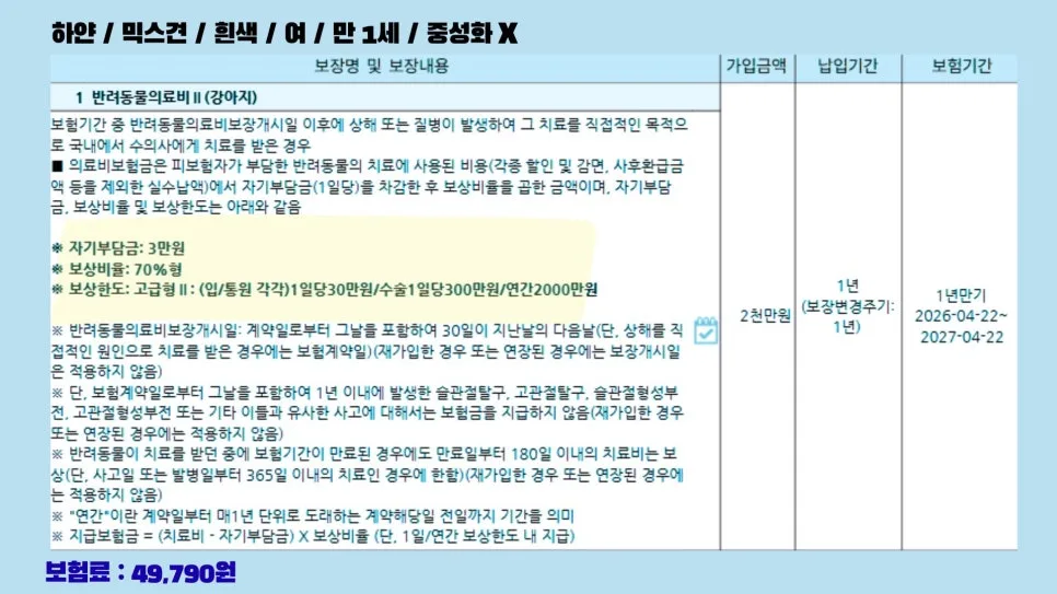 2026년 강아지 펫보험, A사 가입 후기 및 보장 분석 2