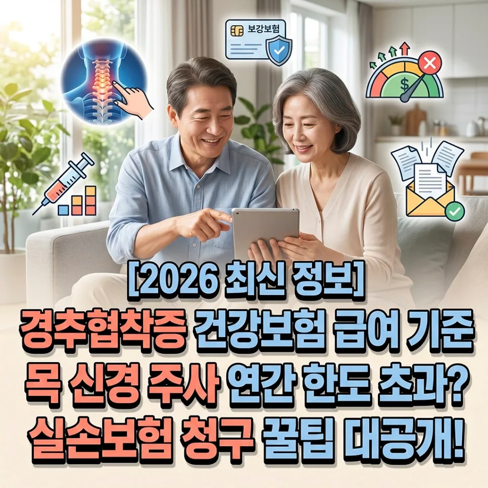 경추관협착증 주사 급여 횟수 2026년 기준 및 실비 청구 꿀팁 3가지