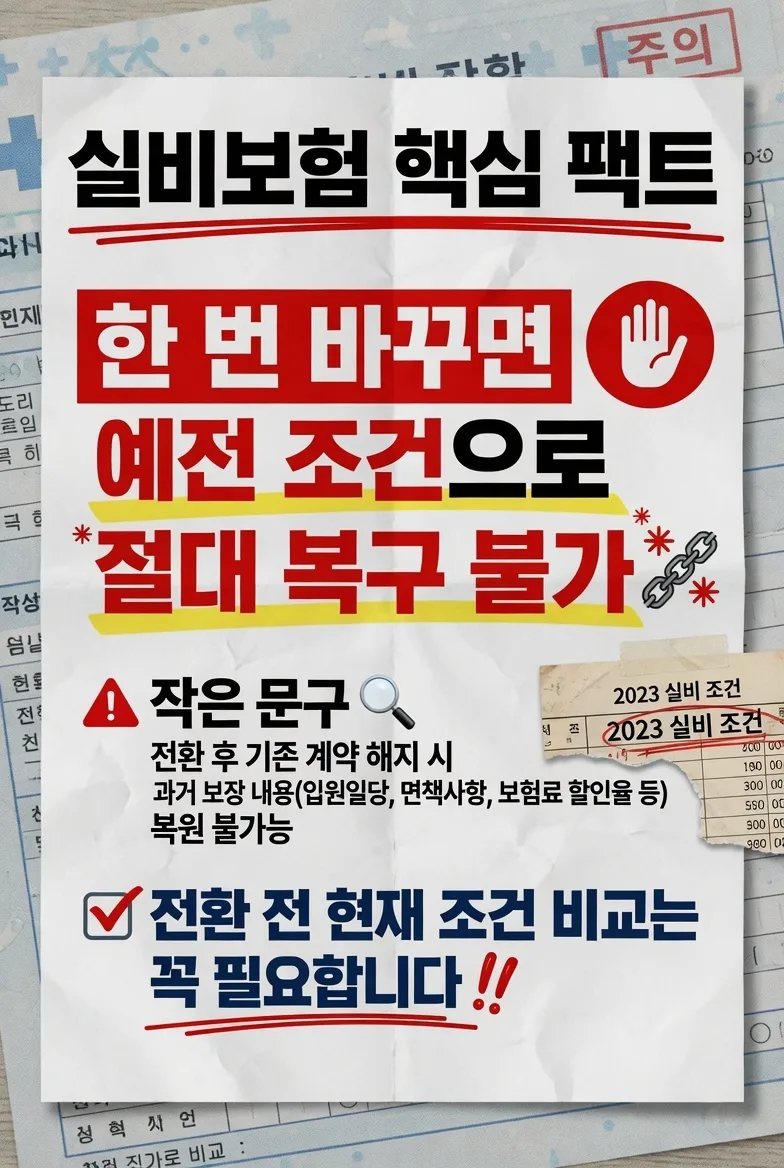 실비보험, 2026년 변경 조건 확인 후 신중한 전환 필수