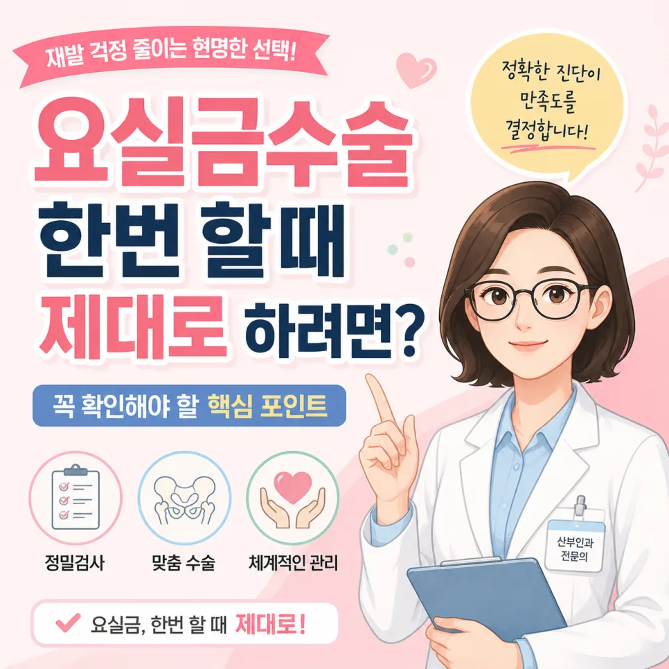 요실금 수술 제대로 하는 법 2026: 재발 막는 핵심 체크리스트