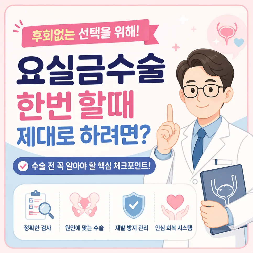 요실금 수술 제대로 하는 법 2026: 재발 막는 핵심 체크리스트 2
