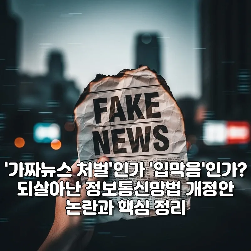 정보통신망법 개정안 논란: 가짜뉴스 처벌 vs 입막음 2026 — 사회·시사 — by 루피포차코