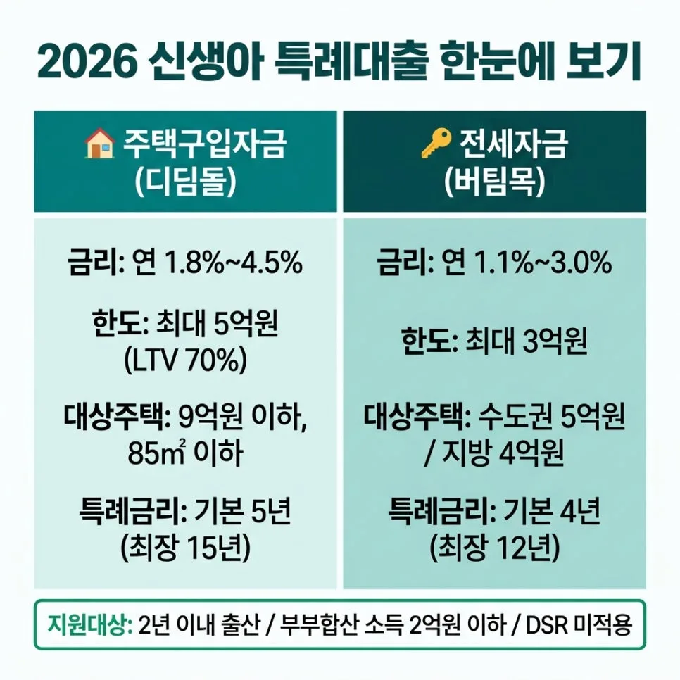 2026 신생아 특례대출 조건 완화? 맞벌이 연 2억까지 확대 총정리 2