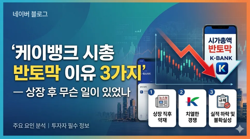 케이뱅크 시총 반토막 이유 2026 — 상장 후 주가 폭락 원인 분석