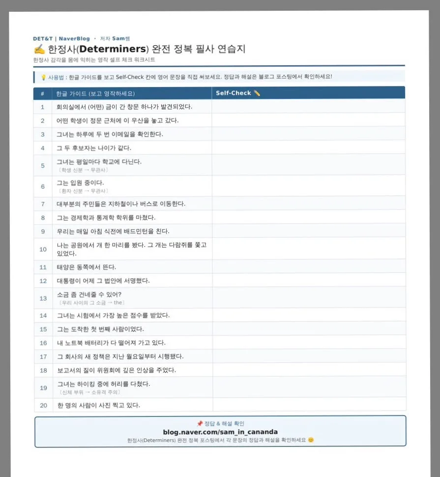 영어 한정사(Determiners) 완벽 이해: 관사부터 소유격까지 2026년 총정리 3