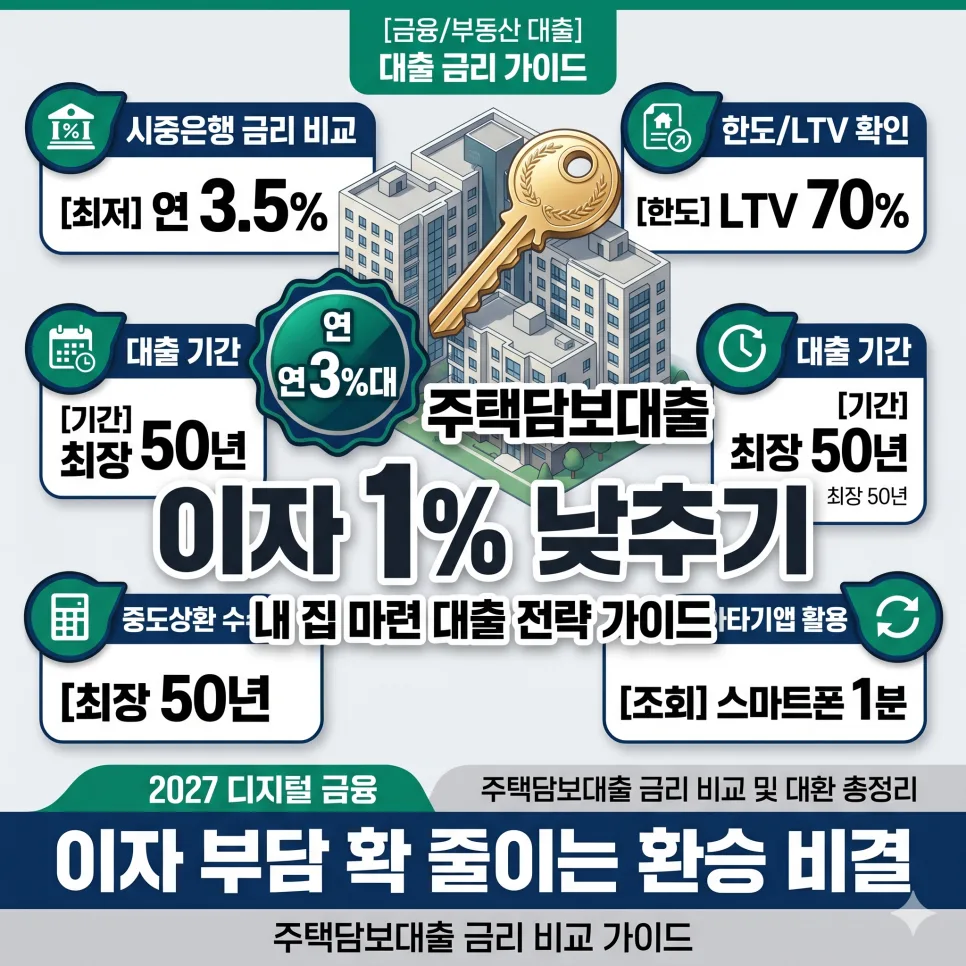 2026년 3%대 주담대 금리 비교: 대환 전략과 최신 규제 총정리