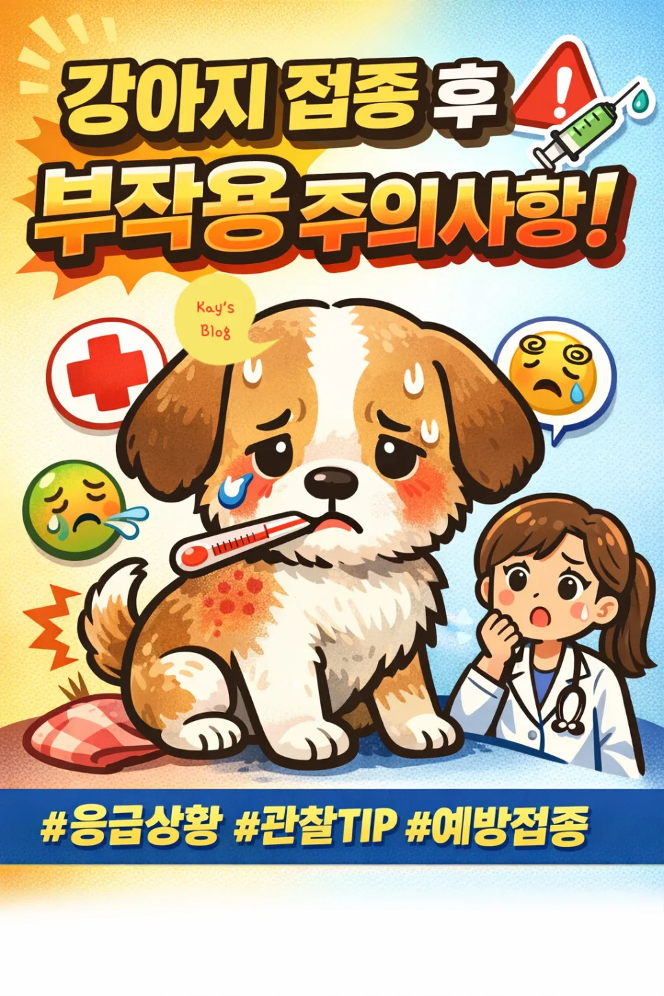 강아지 예방접종 후 이상 증상 2026: 즉시 병원 가야 하는 신호 — 반려동물 — kay_9246