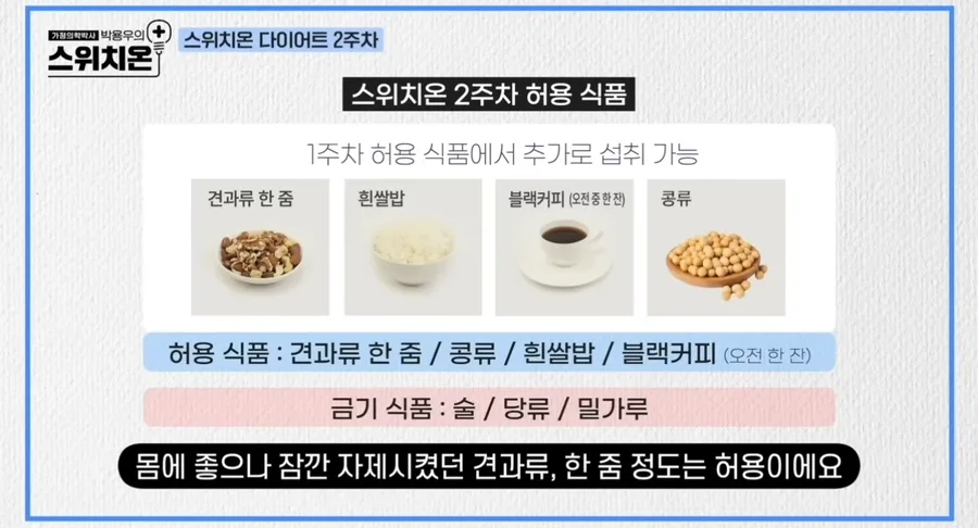스위치온 다이어트 2주차: 지방 연소 단계 식품 추천 및 후기 2026