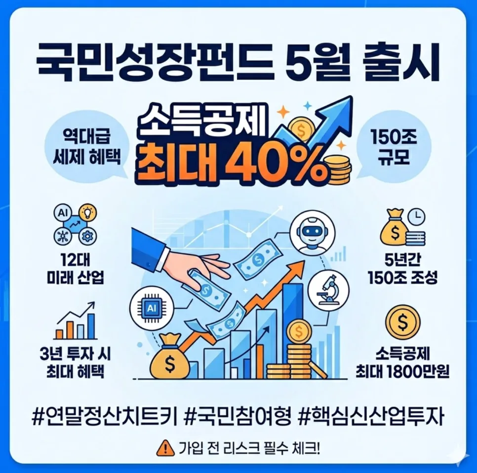 국민성장펀드 2026: 40% 소득공제 혜택, 숨겨진 리스크는?