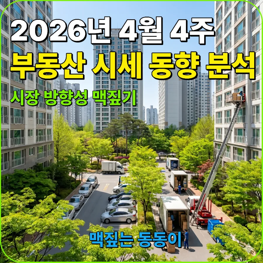 2026년 4월 4주 부동산 시세: 전세 강세 속 매매는 신중해야 할까?