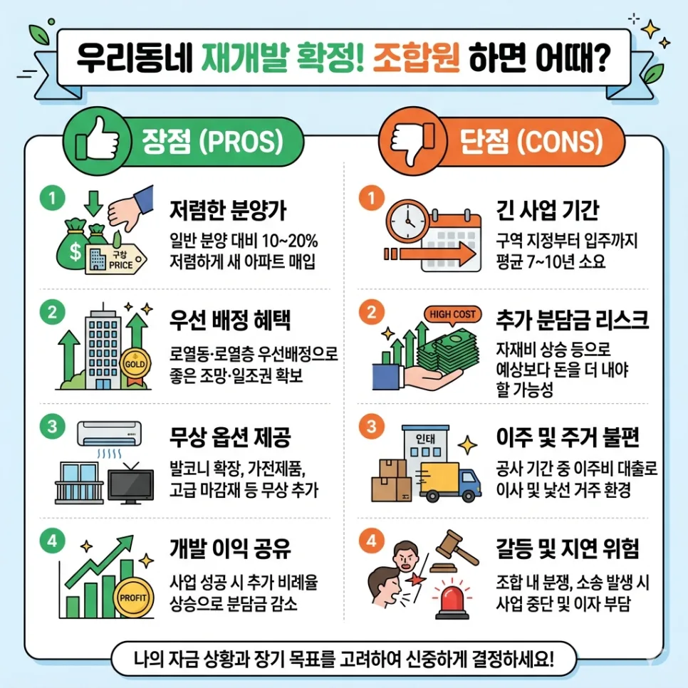 재개발 조합원 장단점 2026: 현금청산 vs 분양, 무엇이 유리할까? — 비즈니스·경제 — kindnavi
