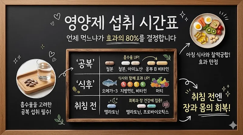영양제 섭취 시간표: 효과 높이는 골든타임 3가지 — 건강·의학 — write7279
