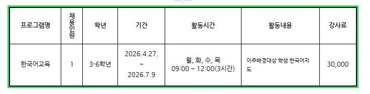 2026년 숭의초 한국어 강사 채용: 자격, 지원 방법 총정리 — 교육·학문 — yomyom28