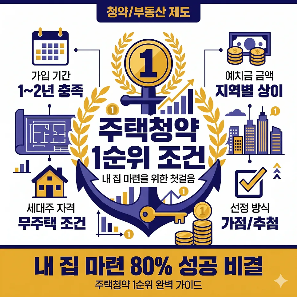 주택청약 1순위 조건 완벽 분석: 당첨 확률 높이는 2026년 전략